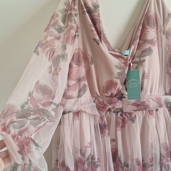 Toleen Plus Size Women Sheer Maxi Dress Size 4XL NWT - Picture 8 of 10